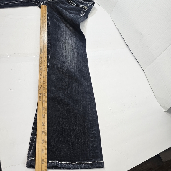 Miss Me Low-Rise Bootcut Jeans Womens 30 Black Wash Women's Distressed - Picture 12 of 16